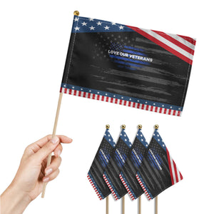Love Our Veterans Patriotic Handheld Flag Veterans Day Grunge American Flag TS10 Print Your Wear
