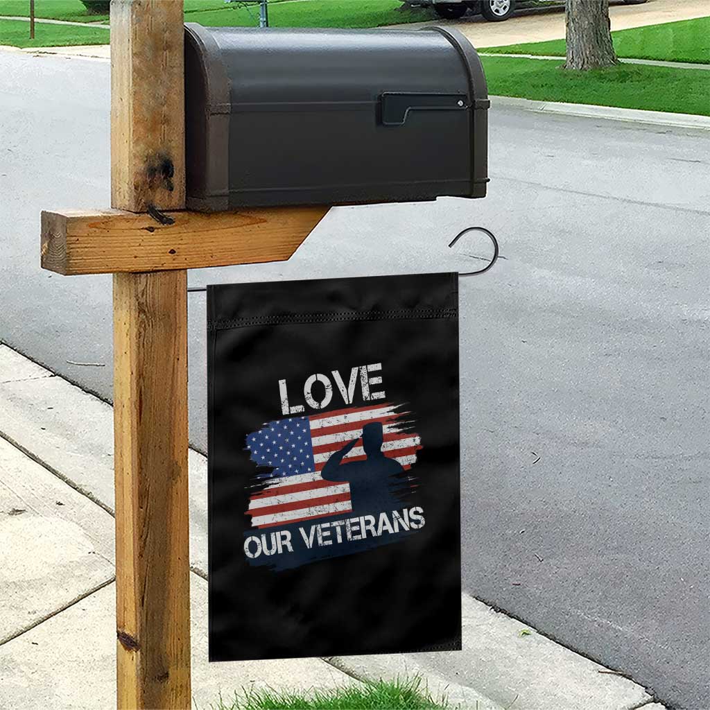 Love Our Veterans Garden Flag Veterans Day Military Appreciation US Flag TS10 Print Your Wear