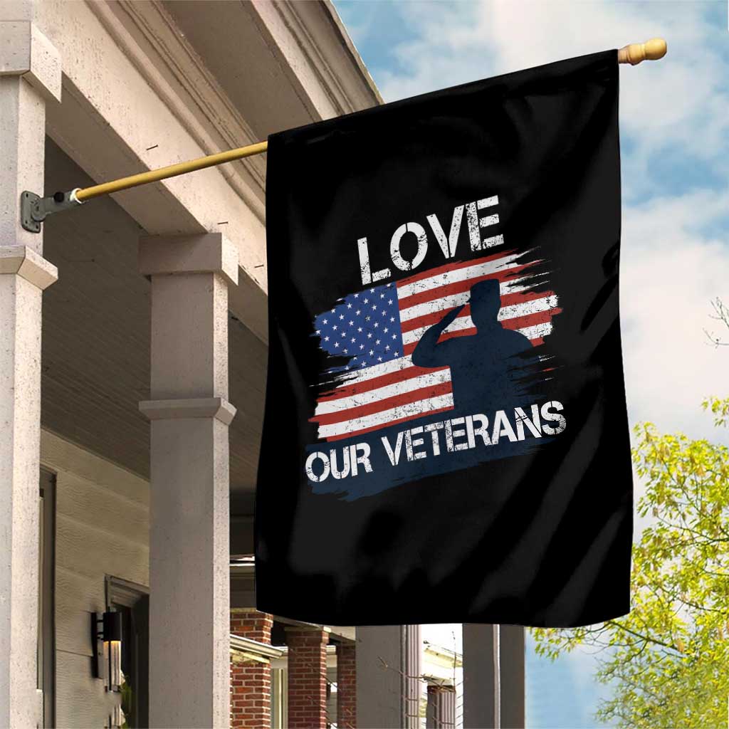 Love Our Veterans Garden Flag Veterans Day Military Appreciation US Flag TS10 Print Your Wear