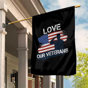 Love Our Veterans Garden Flag Veterans Day Military Appreciation US Flag TS10 Print Your Wear