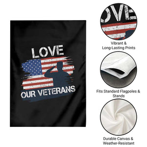 Love Our Veterans Garden Flag Veterans Day Military Appreciation US Flag TS10 Print Your Wear