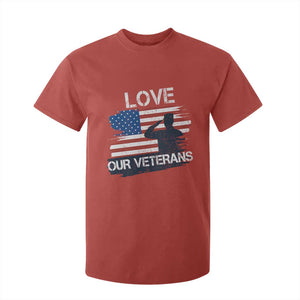 Love Our Veterans T Shirt For Kid Veterans Day Military Appreciation US Flag TS10 Red Print Your Wear