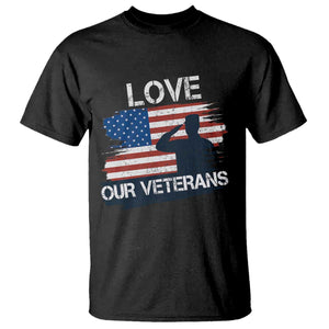 Love Our Veterans T Shirt Veterans Day Military Appreciation US Flag TS10 Black Print Your Wear