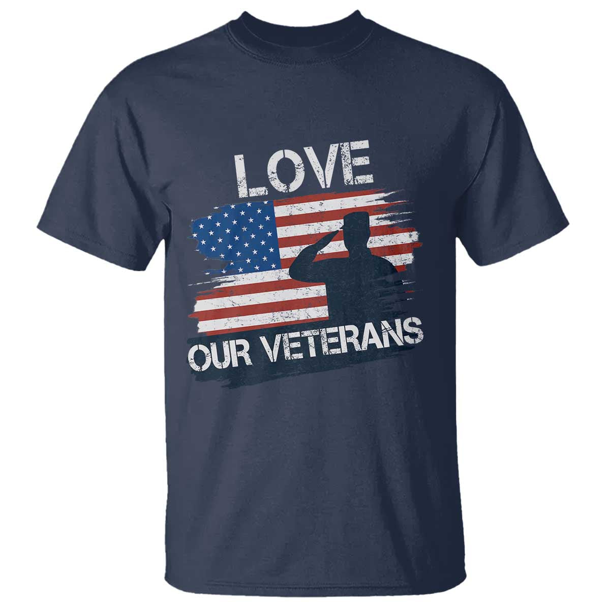 Love Our Veterans T Shirt Veterans Day Military Appreciation US Flag TS10 Navy Print Your Wear