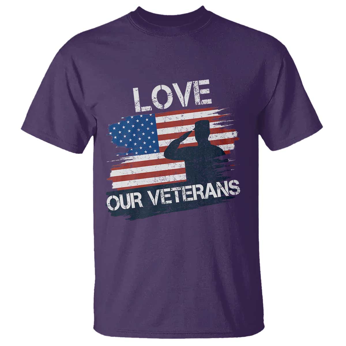Love Our Veterans T Shirt Veterans Day Military Appreciation US Flag TS10 Purple Print Your Wear
