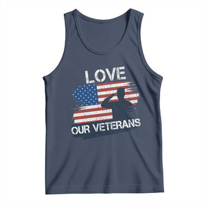 Love Our Veterans Tank Top Veterans Day Military Appreciation US Flag TS10 Navy Print Your Wear