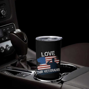 Love Our Veterans Tumbler Cup Veterans Day Military Appreciation US Flag TS10 Print Your Wear