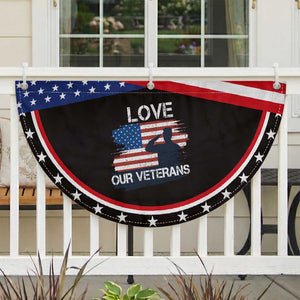 Love Our Veterans Patriotic Fan Flag Veterans Day Military Appreciation US Flag