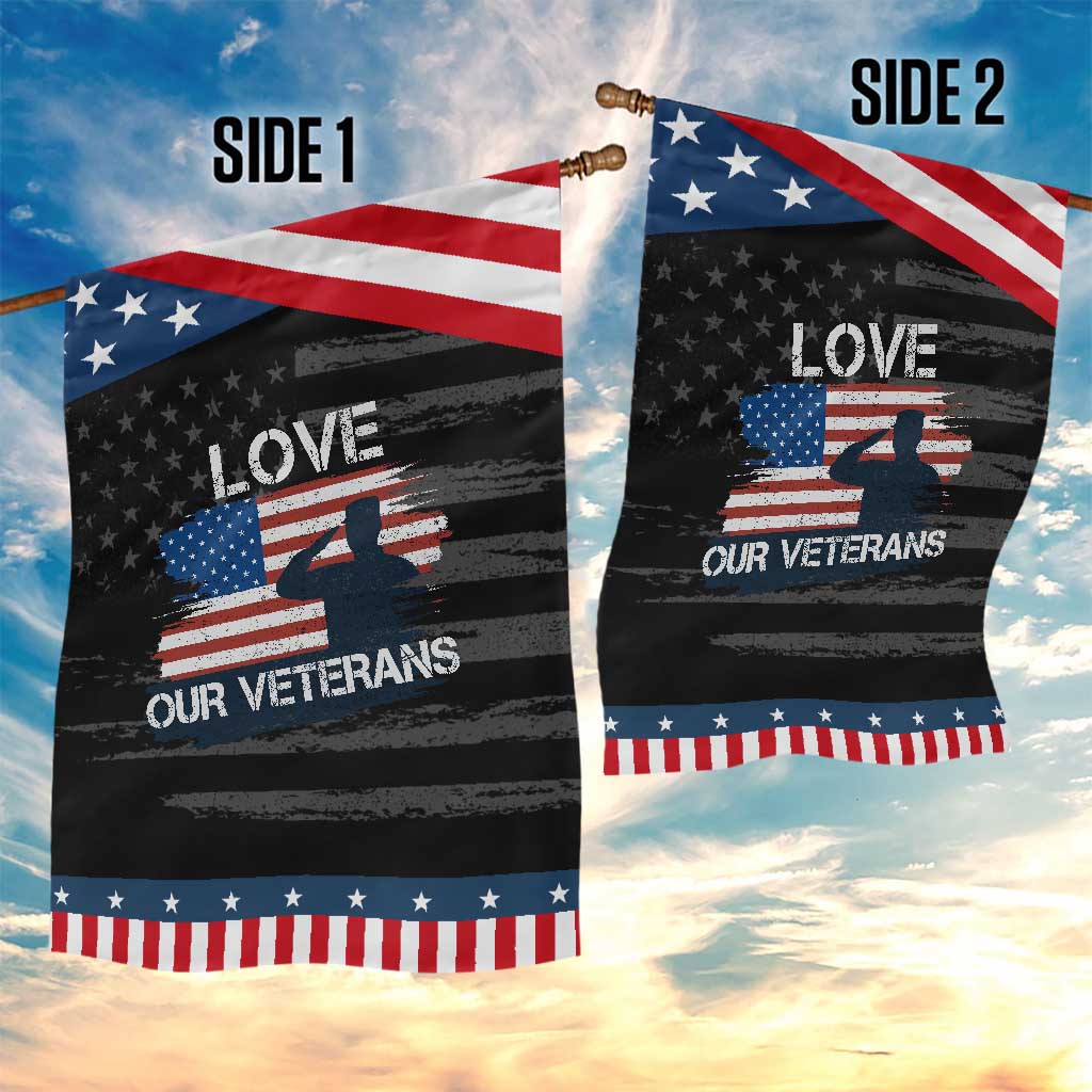 Love Our Veterans Garden Flag Veterans Day Military Appreciation US Flag TS10 Print Your Wear