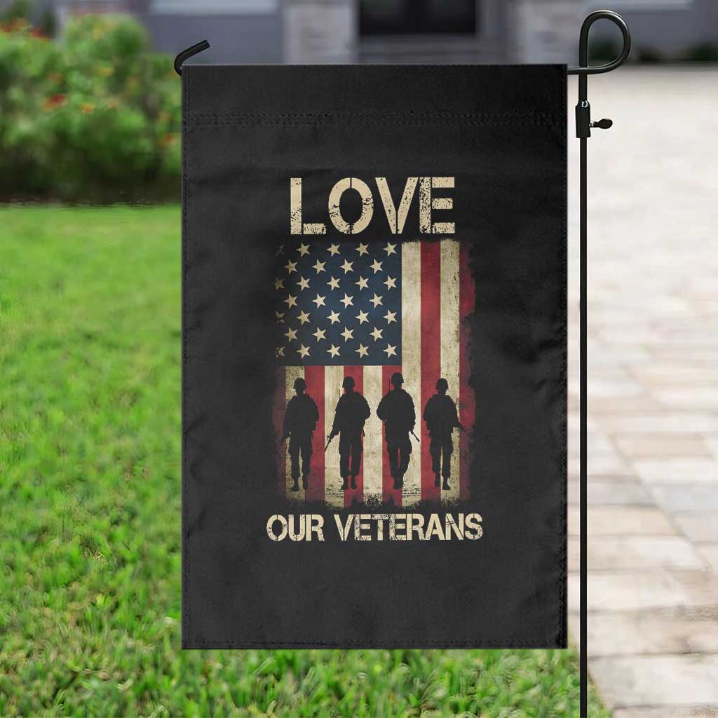 Love Our Veterans Garden Flag US Veterans Day Proud Military Family US Flag TS10 Print Your Wear