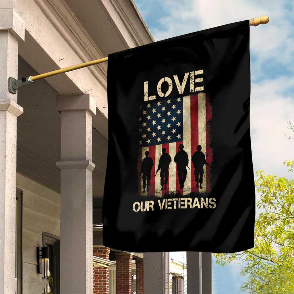 Love Our Veterans Garden Flag US Veterans Day Proud Military Family US Flag TS10 Print Your Wear