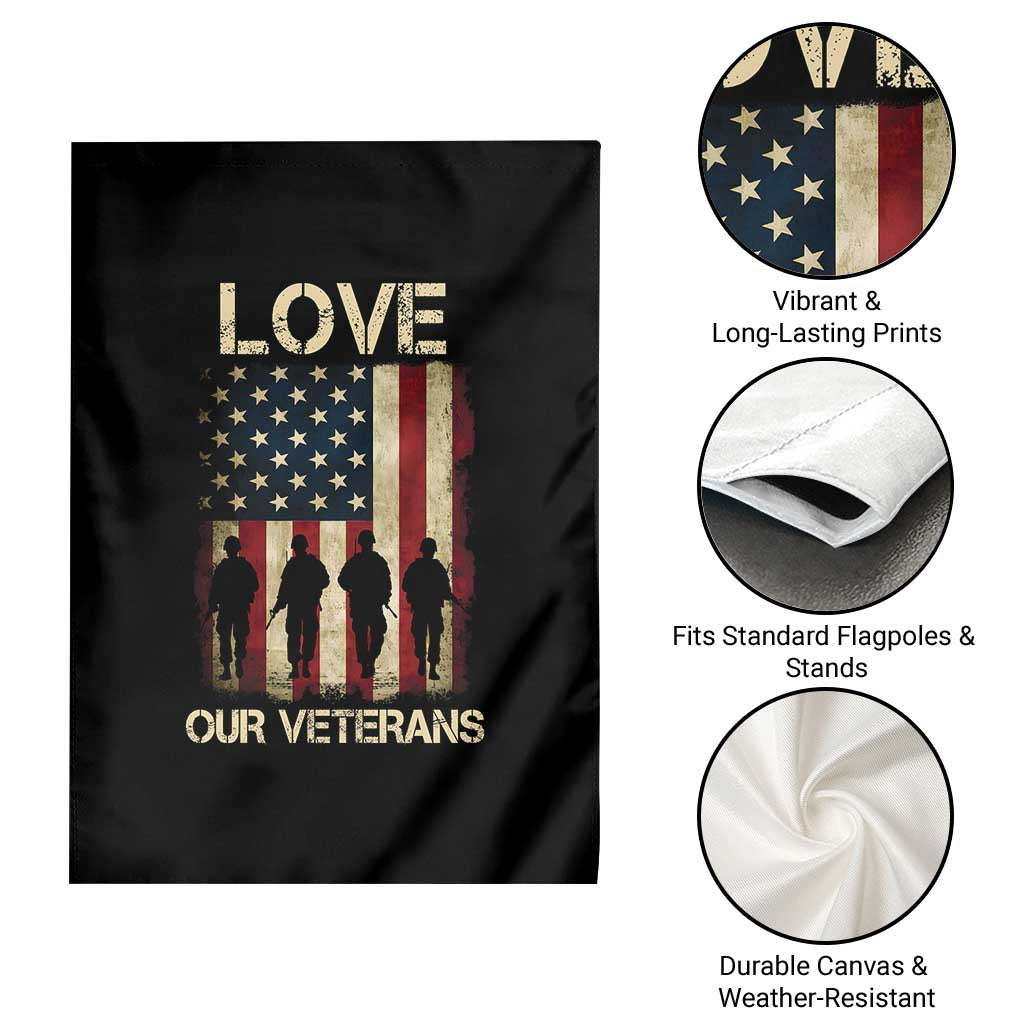 Love Our Veterans Garden Flag US Veterans Day Proud Military Family US Flag TS10 Print Your Wear