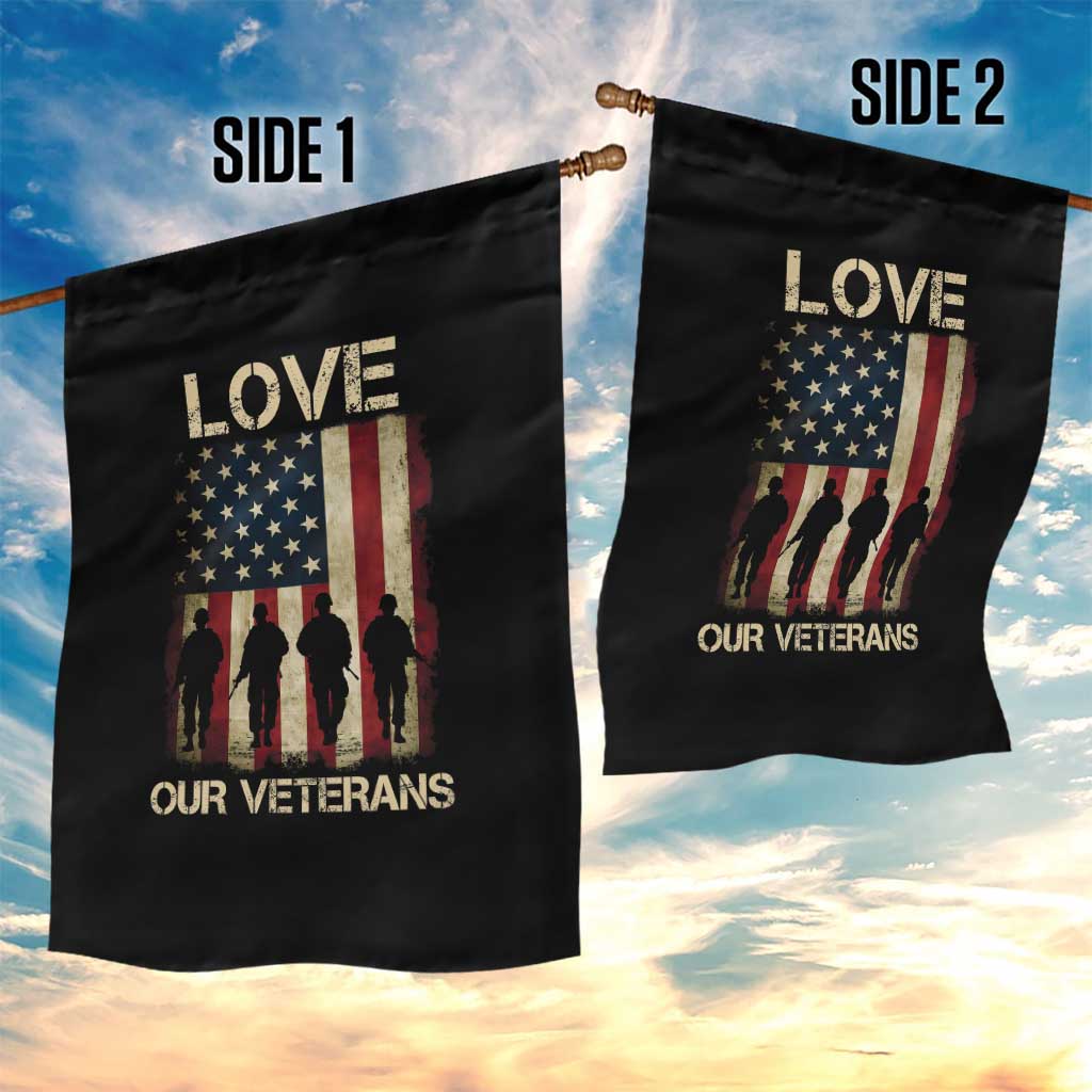 Love Our Veterans Garden Flag US Veterans Day Proud Military Family US Flag TS10 Print Your Wear
