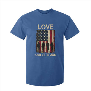 Love Our Veterans T Shirt For Kid US Veterans Day Proud Military Family US Flag TS10 Royal Blue Print Your Wear