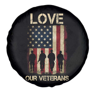 Love Our Veterans Spare Tire Cover US Veterans Day Proud Military Family US Flag TS10 Print Your Wear