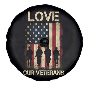 Love Our Veterans Spare Tire Cover US Veterans Day Proud Military Family US Flag TS10 Print Your Wear