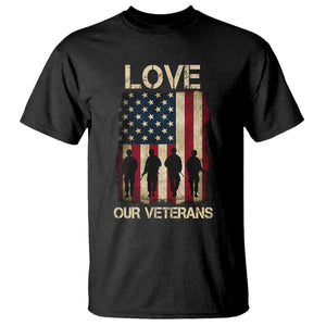 Love Our Veterans T Shirt US Veterans Day Proud Military Family US Flag TS10 Black Print Your Wear