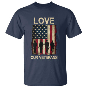 Love Our Veterans T Shirt US Veterans Day Proud Military Family US Flag TS10 Navy Print Your Wear