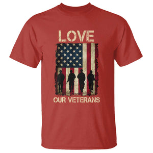 Love Our Veterans T Shirt US Veterans Day Proud Military Family US Flag TS10 Red Print Your Wear