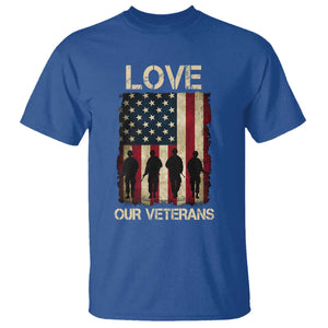 Love Our Veterans T Shirt US Veterans Day Proud Military Family US Flag TS10 Royal Blue Print Your Wear