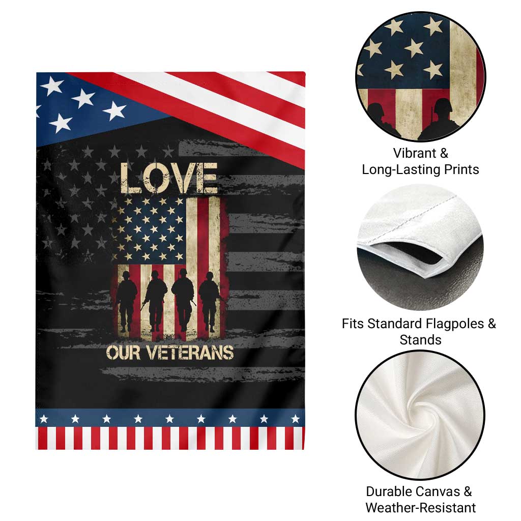 Love Our Veterans Garden Flag US Veterans Day Proud Military Family US Flag TS10 Print Your Wear