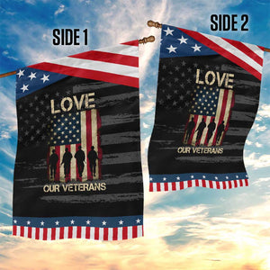 Love Our Veterans Garden Flag US Veterans Day Proud Military Family US Flag TS10 Print Your Wear