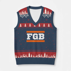 BF Game Day V-Neck Knit Sweater Vest FGB Football Fans TS10 Navy Red Print Your Wear