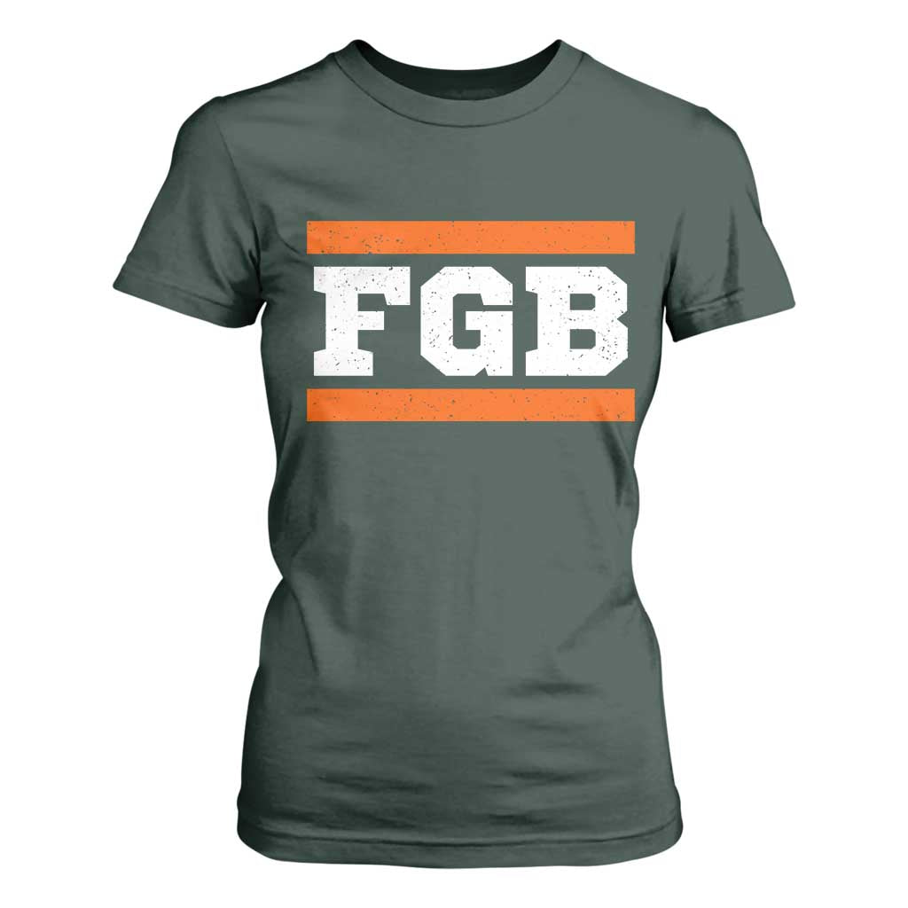BF Game Day T Shirt For Women FGB Football Fans TS10 Dark Forest Green Print Your Wear
