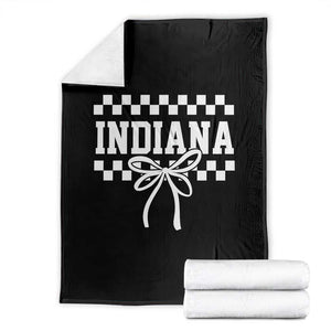 Retro Indiana Throw Blanket Coquette Bow Checkered Women Girls Kids TS10 Black Print Your Wear