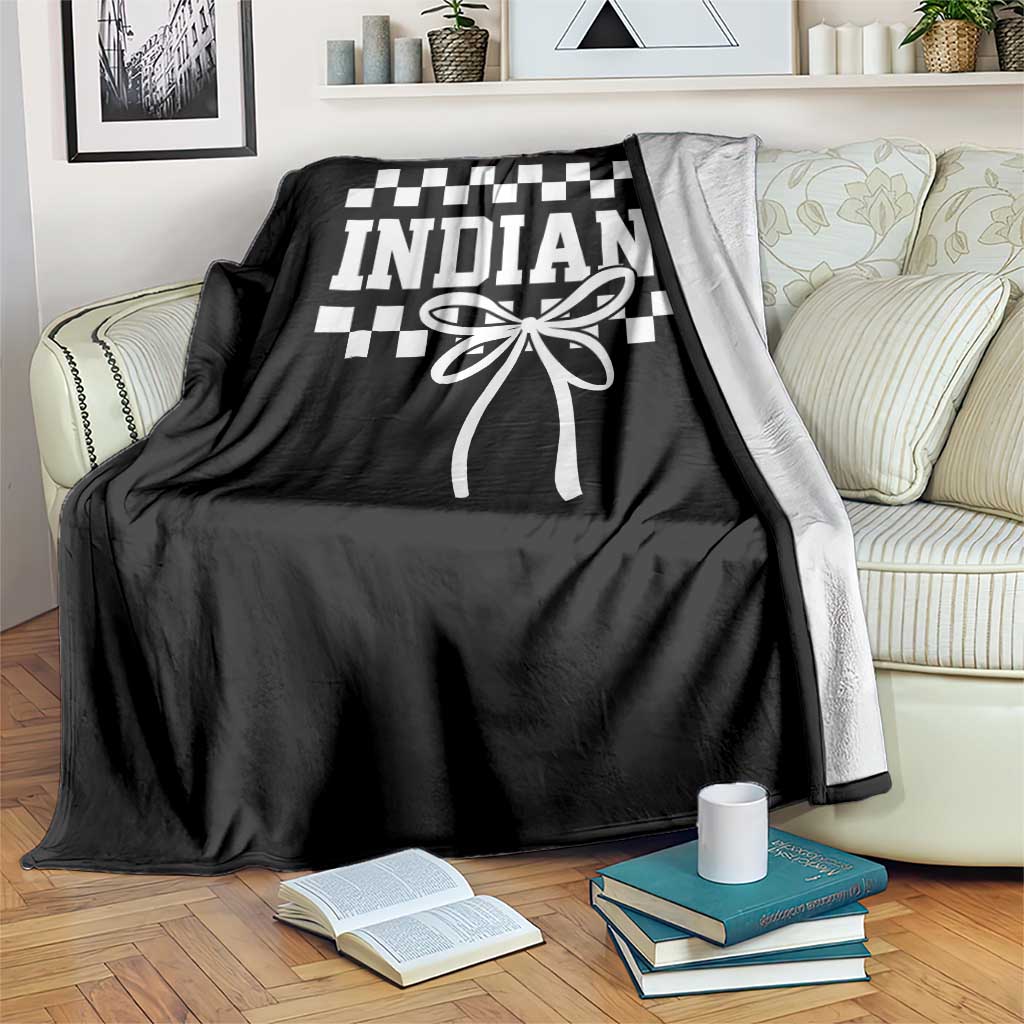 Retro Indiana Throw Blanket Coquette Bow Checkered Women Girls Kids TS10 Print Your Wear