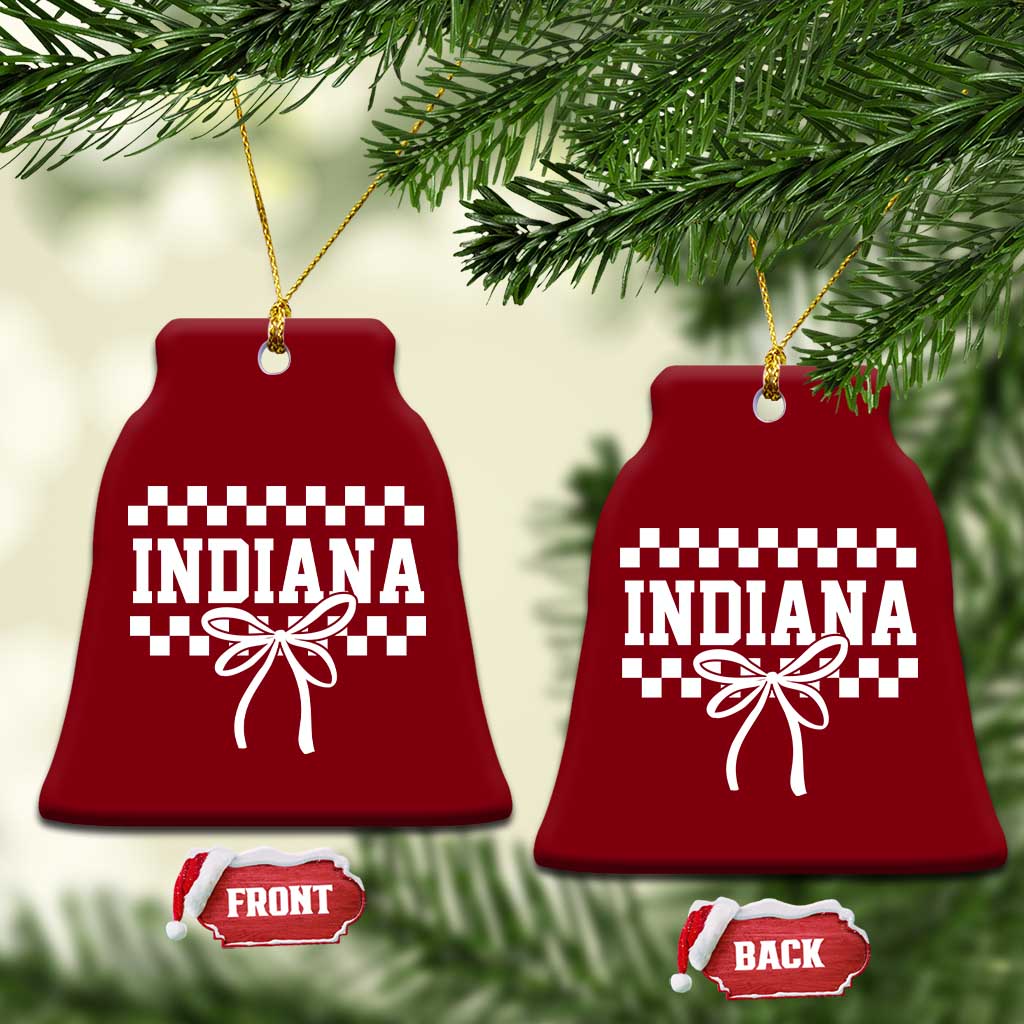 Retro Indiana Ceramic Ornament Coquette Bow Checkered Women Girls Kids TS10 Print Your Wear