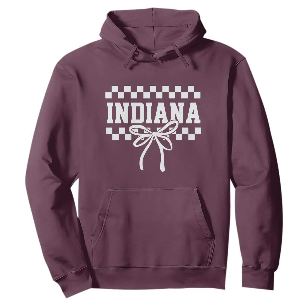 Retro Indiana Hoodie Coquette Bow Checkered Women Girls Kids TS10 Maroon Print Your Wear
