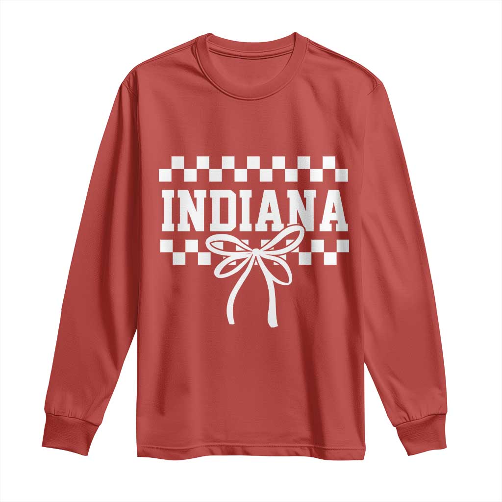 Retro Indiana Long Sleeve Shirt Coquette Bow Checkered Women Girls Kids TS10 Red Print Your Wear