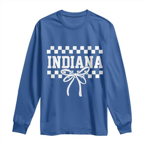 Retro Indiana Long Sleeve Shirt Coquette Bow Checkered Women Girls Kids TS10 Royal Blue Print Your Wear