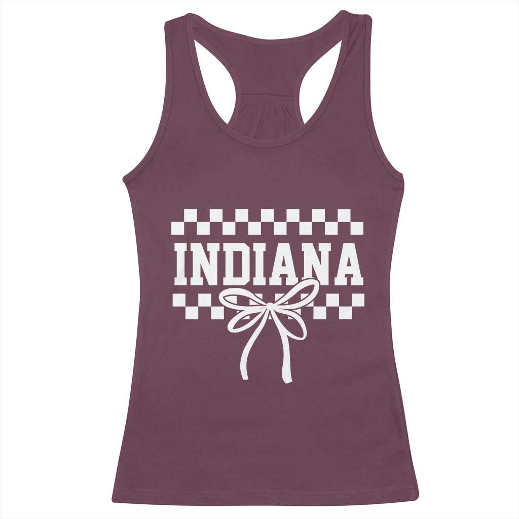 Retro Indiana Racerback Tank Top Coquette Bow Checkered Women Girls Kids TS10 Maroon Print Your Wear