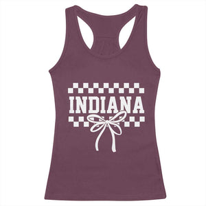 Retro Indiana Racerback Tank Top Coquette Bow Checkered Women Girls Kids TS10 Maroon Print Your Wear