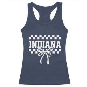 Retro Indiana Racerback Tank Top Coquette Bow Checkered Women Girls Kids TS10 Navy Print Your Wear