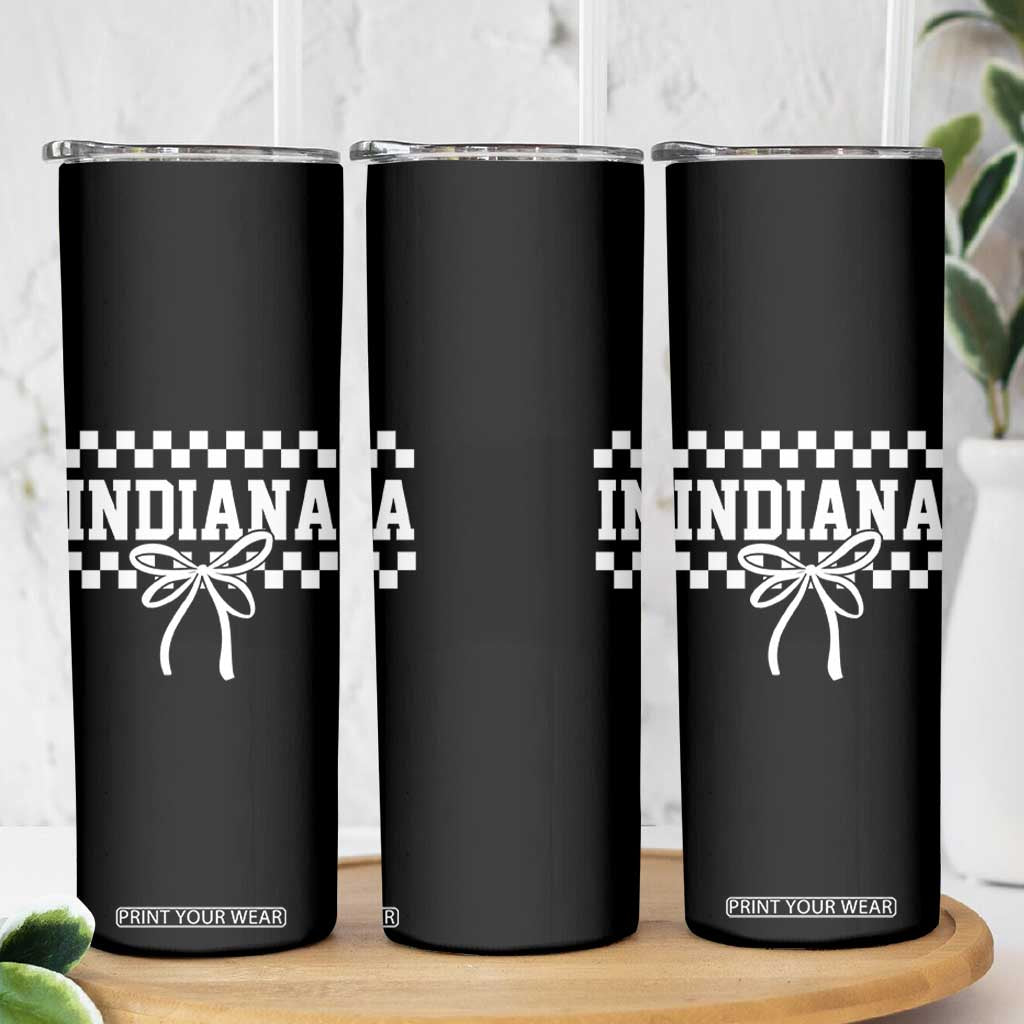 Retro Indiana Skinny Tumbler Coquette Bow Checkered Women Girls Kids TS10 Print Your Wear