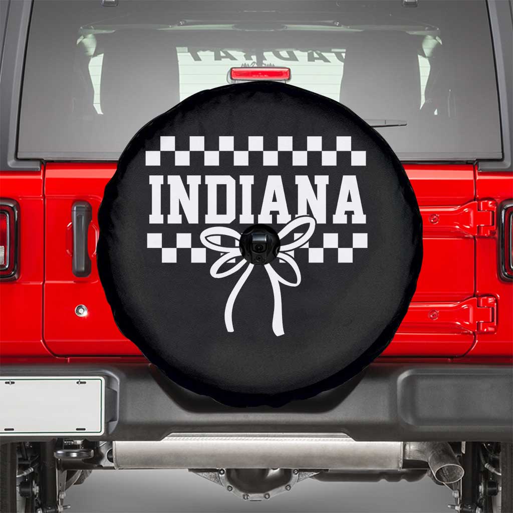 Retro Indiana Spare Tire Cover Coquette Bow Checkered Women Girls Kids TS10 Black Print Your Wear