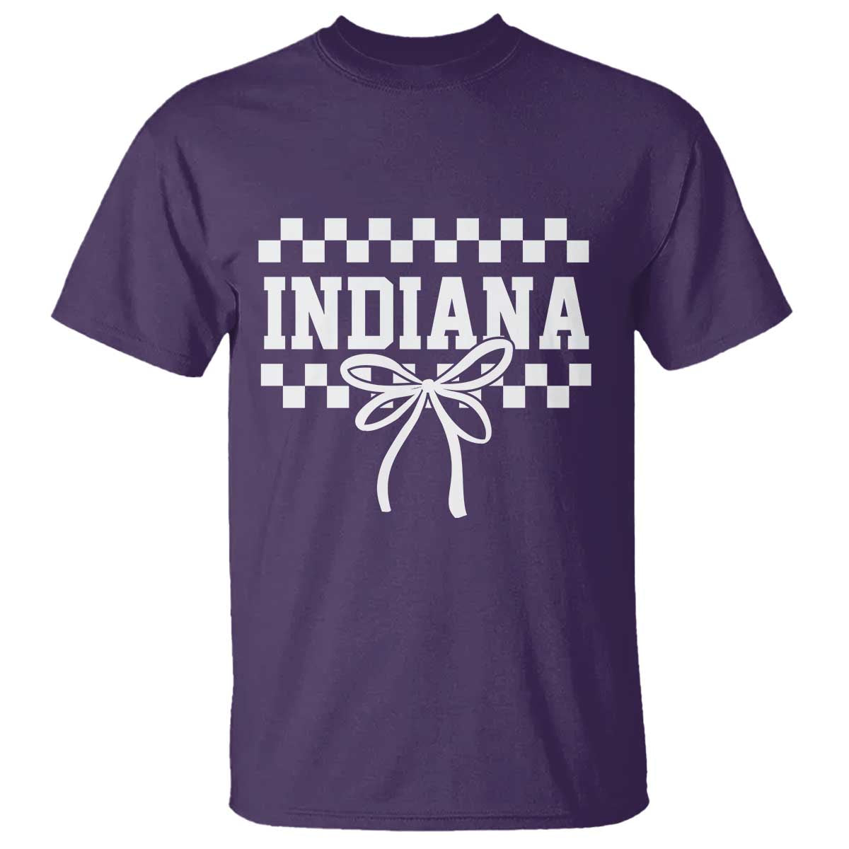Retro Indiana T Shirt Coquette Bow Checkered Women Girls Kids TS10 Purple Print Your Wear