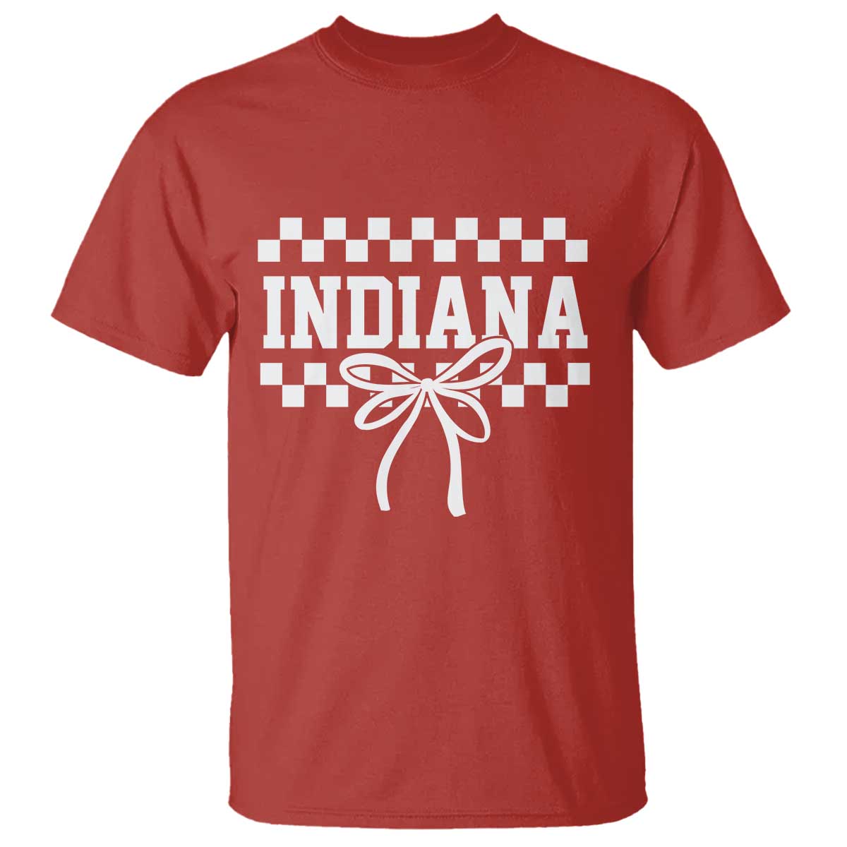 Retro Indiana T Shirt Coquette Bow Checkered Women Girls Kids TS10 Red Print Your Wear