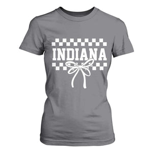 Retro Indiana T Shirt For Women Coquette Bow Checkered Women Girls Kids TS10 Charcoal Print Your Wear