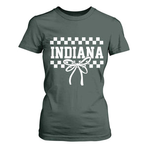 Retro Indiana T Shirt For Women Coquette Bow Checkered Women Girls Kids TS10 Dark Forest Green Print Your Wear