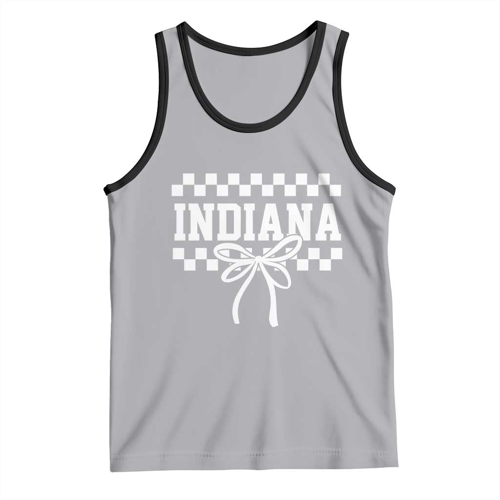 Retro Indiana Tank Top Coquette Bow Checkered Women Girls Kids TS10 Athletic Heather Black Print Your Wear