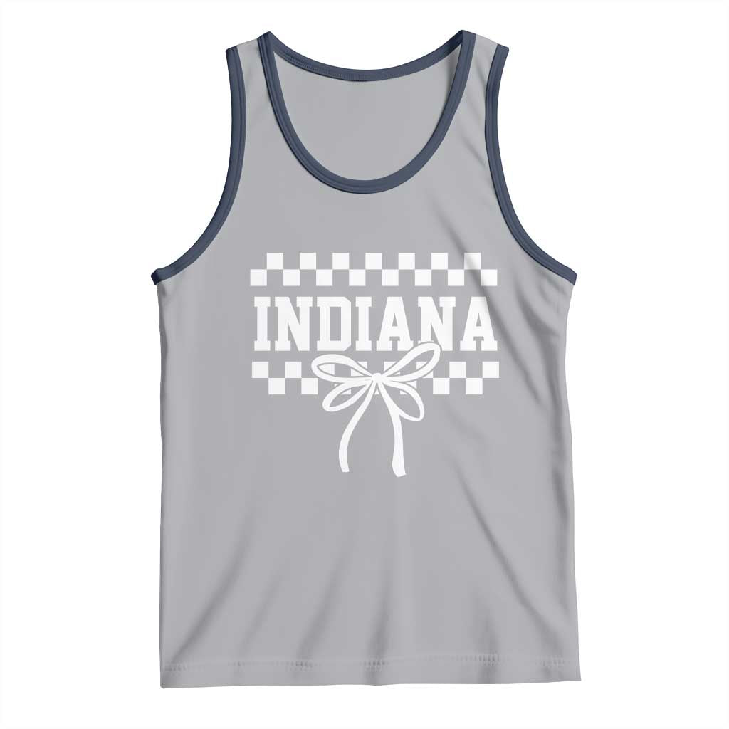 Retro Indiana Tank Top Coquette Bow Checkered Women Girls Kids TS10 Athletic Heather Navy Print Your Wear