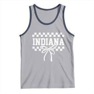 Retro Indiana Tank Top Coquette Bow Checkered Women Girls Kids TS10 Athletic Heather Navy Print Your Wear