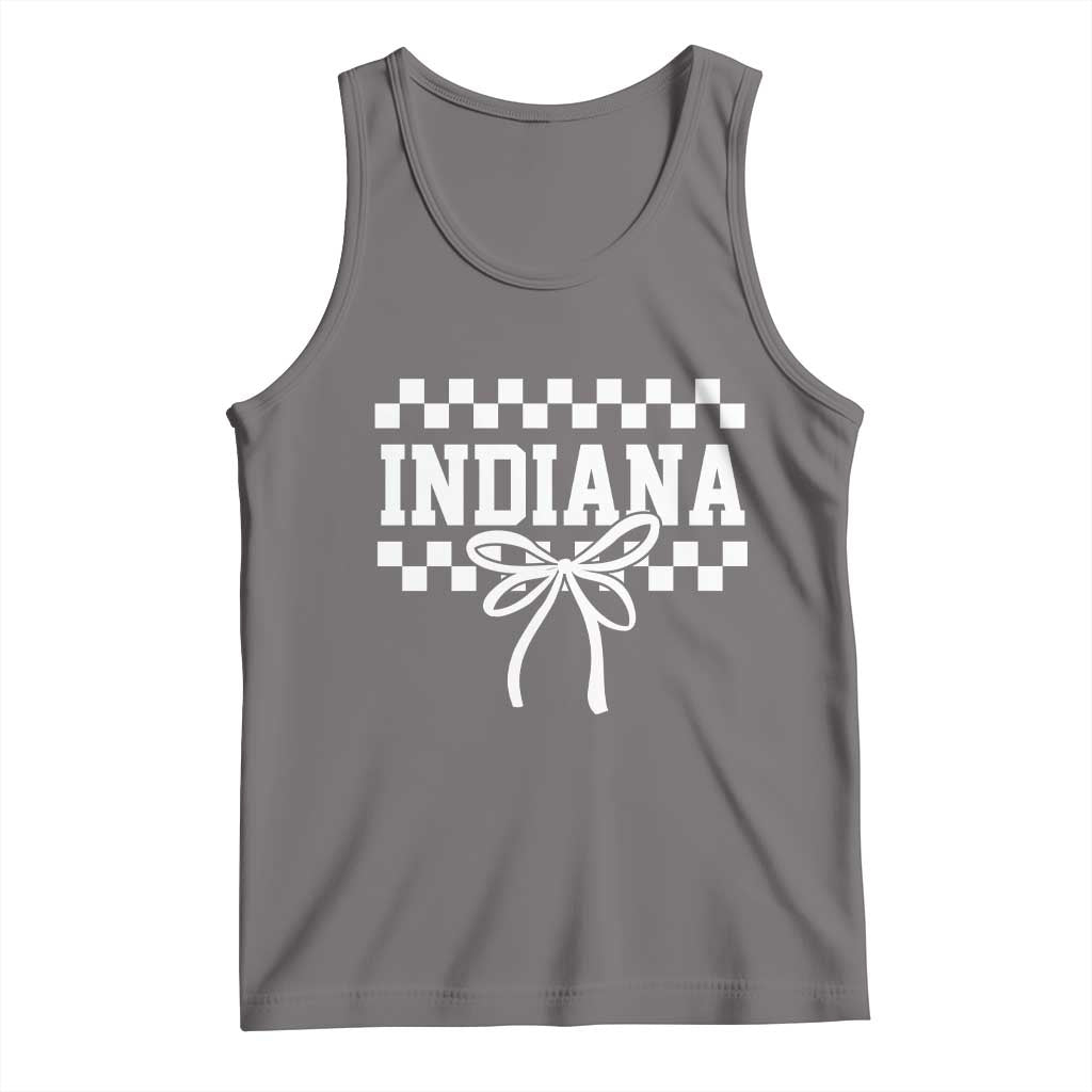 Retro Indiana Tank Top Coquette Bow Checkered Women Girls Kids TS10 Deep Heather Print Your Wear
