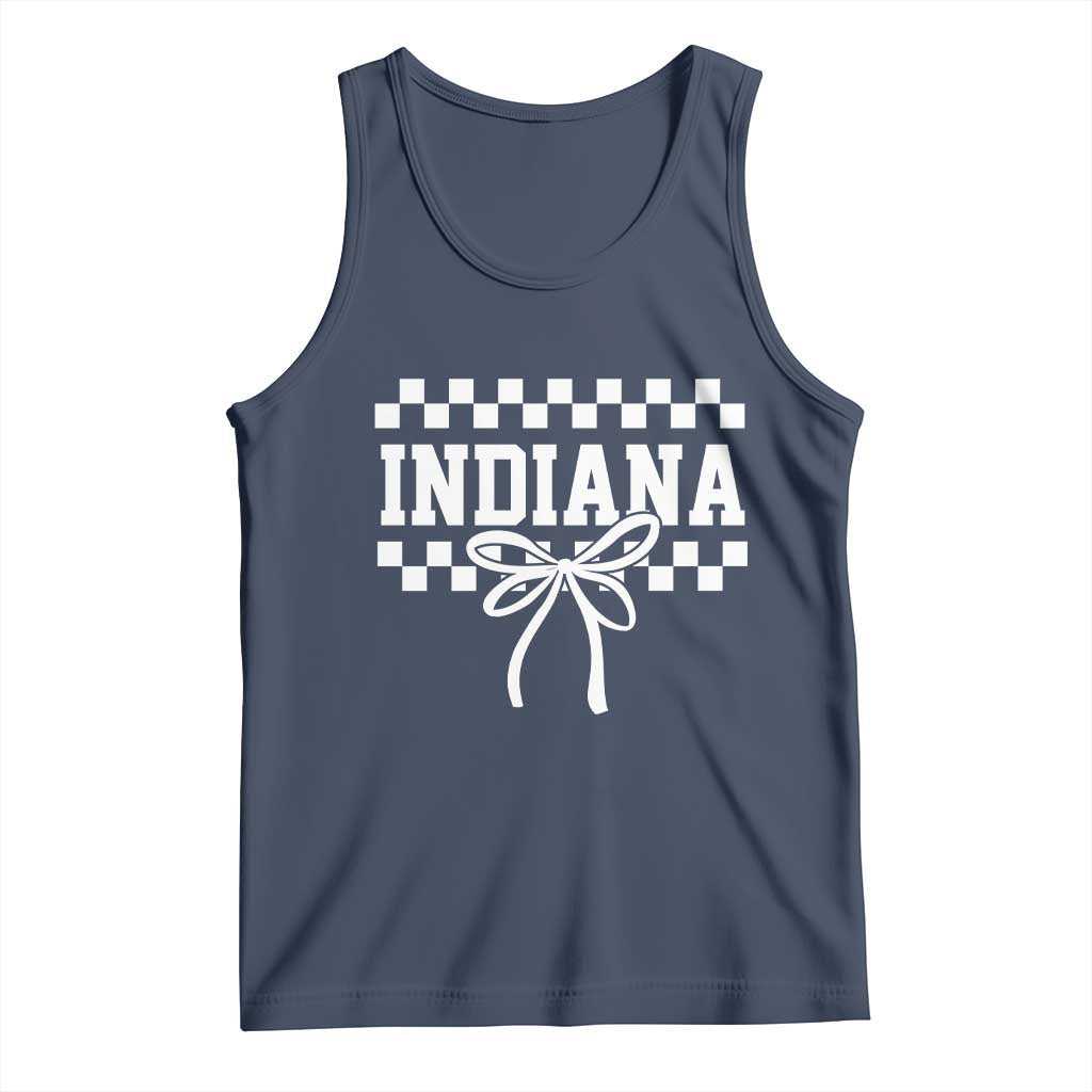 Retro Indiana Tank Top Coquette Bow Checkered Women Girls Kids TS10 Navy Print Your Wear