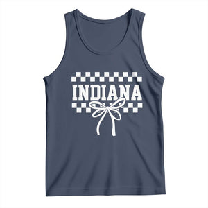 Retro Indiana Tank Top Coquette Bow Checkered Women Girls Kids TS10 Navy Print Your Wear