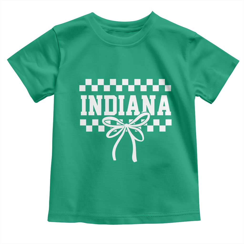 Retro Indiana Toddler T Shirt Coquette Bow Checkered Women Girls Kids TS10 Irish Green Print Your Wear